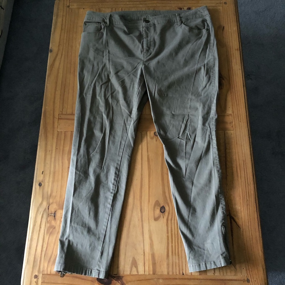 MS Mode Chino Pants hunter Green with Ankle Zipper